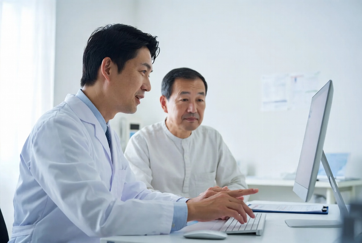 医師による診察・説明のようす